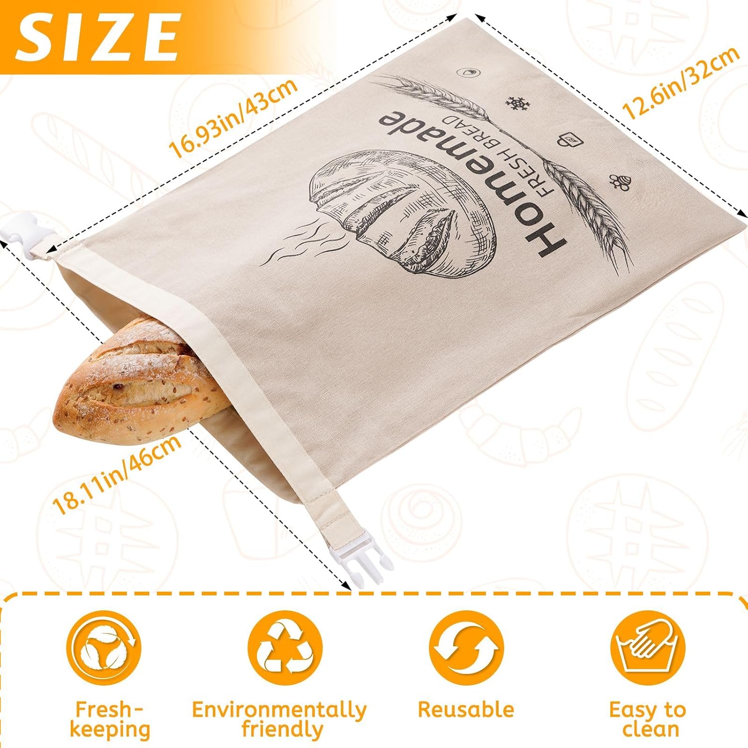 Thumbnail 3 de Beeswax Bread Bags 2 Pack for Sourdough