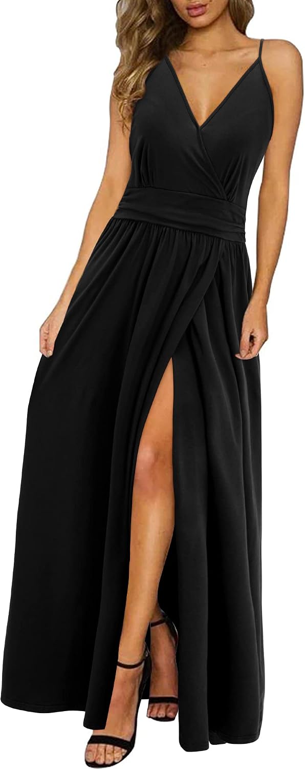 Detalle de Sommerkleid Damen mit V-Ausschnitt und Schlitz