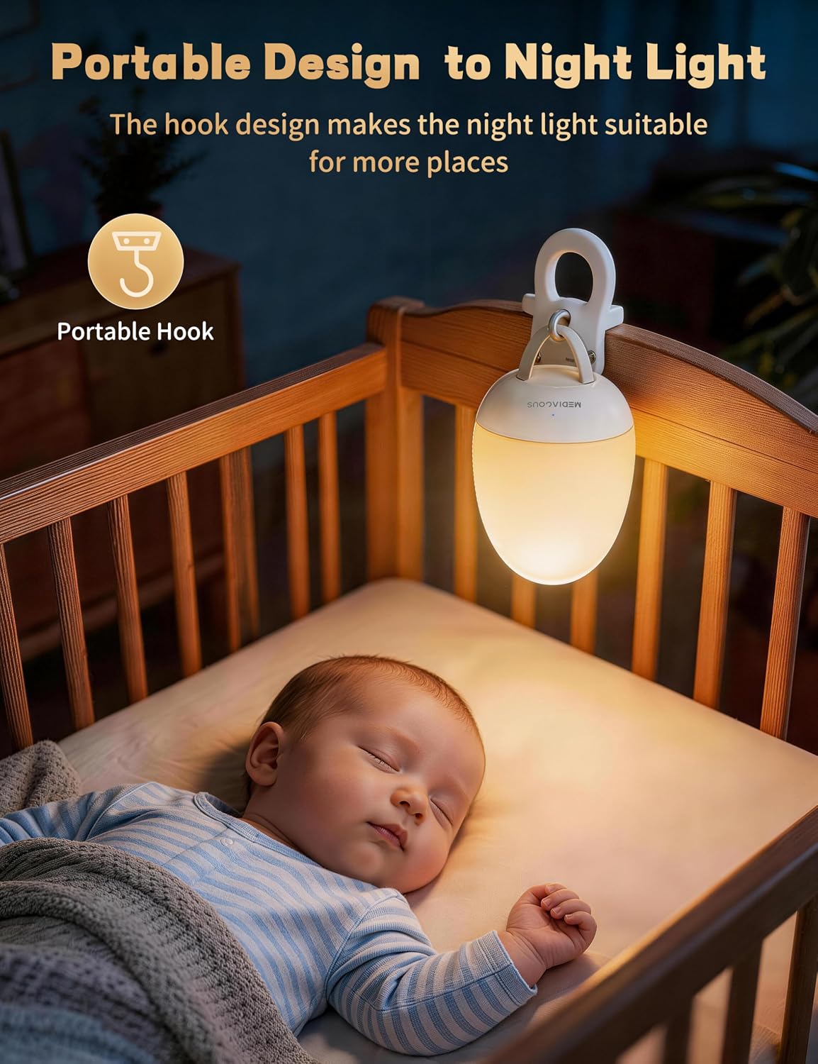 Thumbnail 6 de MediAcous ME-NL02 Egg Night Light with Touch Dimming and 1-Hour Timer