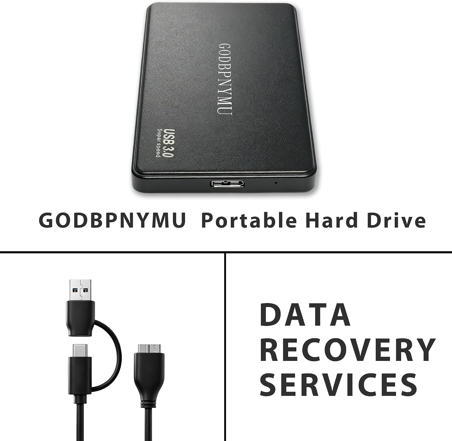 Thumbnail 1 de GODBPNYMU YP01 500GB Portable External Hard Drive with USB 3.0/USB-C