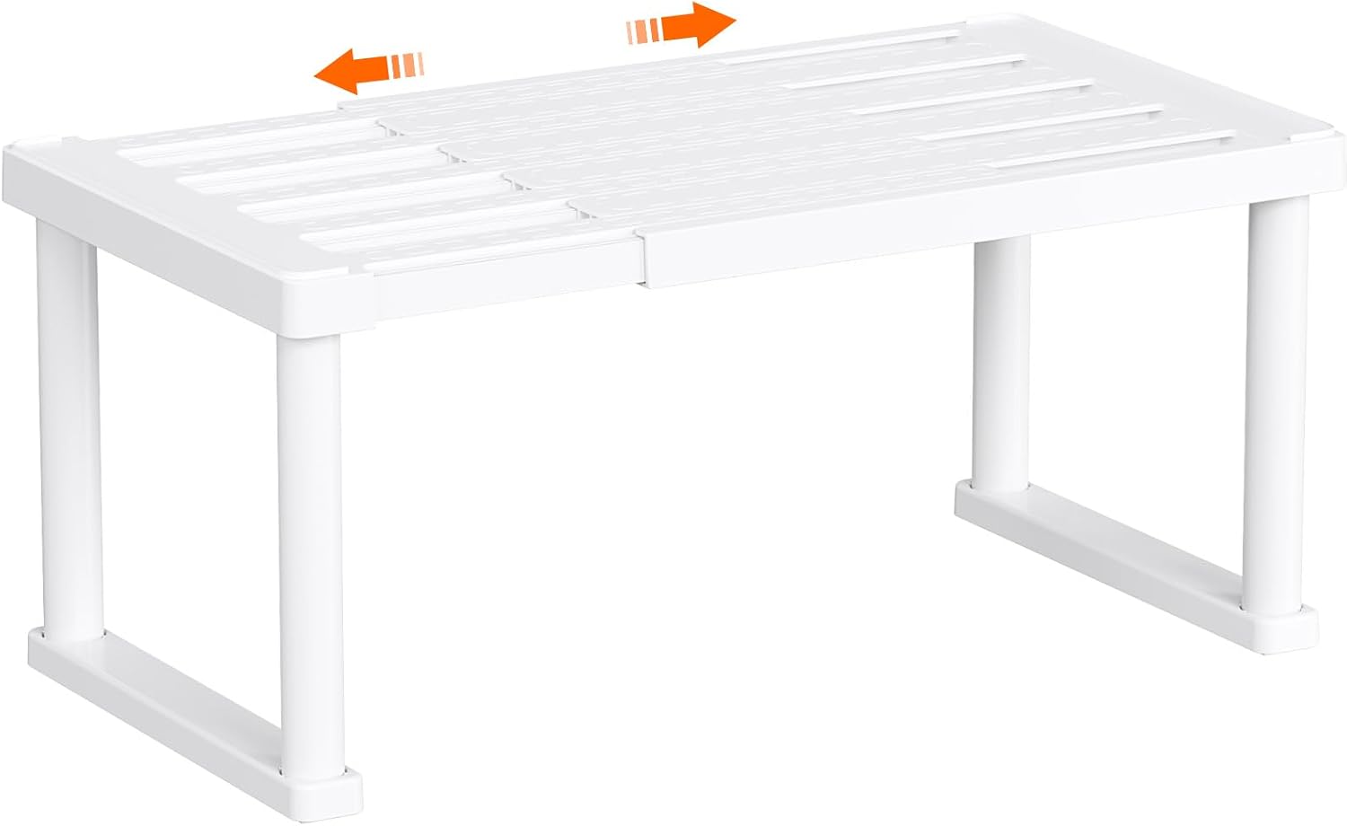 Detalle de Lifewit 23205 uitschuifbare kastplank, wit en stapelbaar