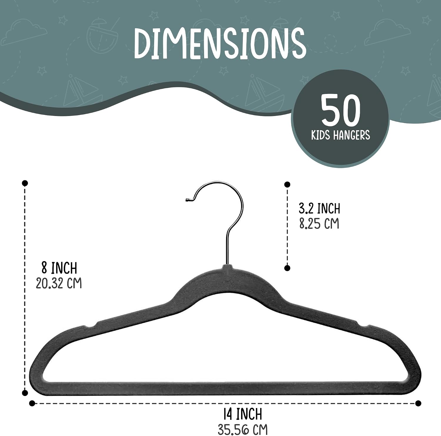 Thumbnail 1 de TechZoo 50 Premium Velvet Hangers, 14"