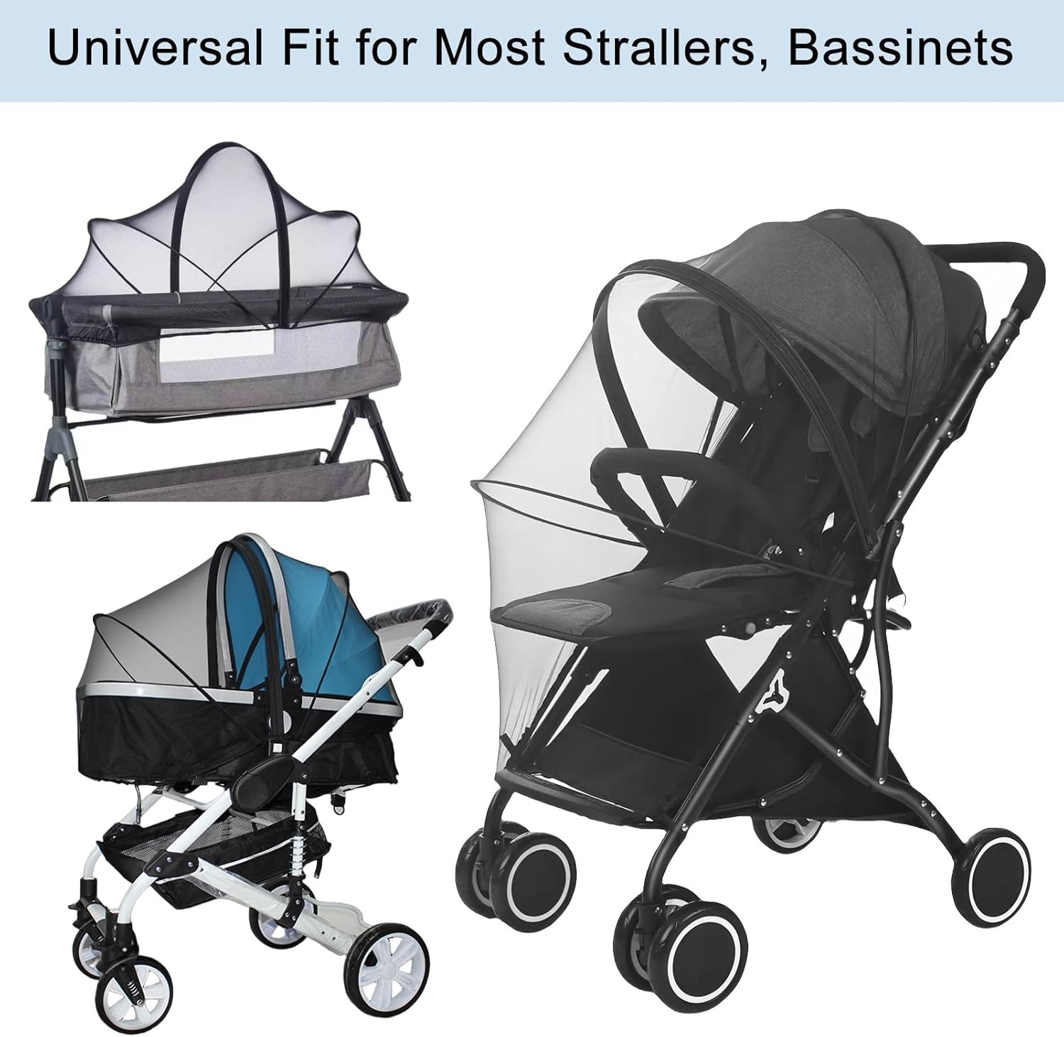 Thumbnail 5 de Universal Breathable Pram Mosquito Net with Two-way Zipper