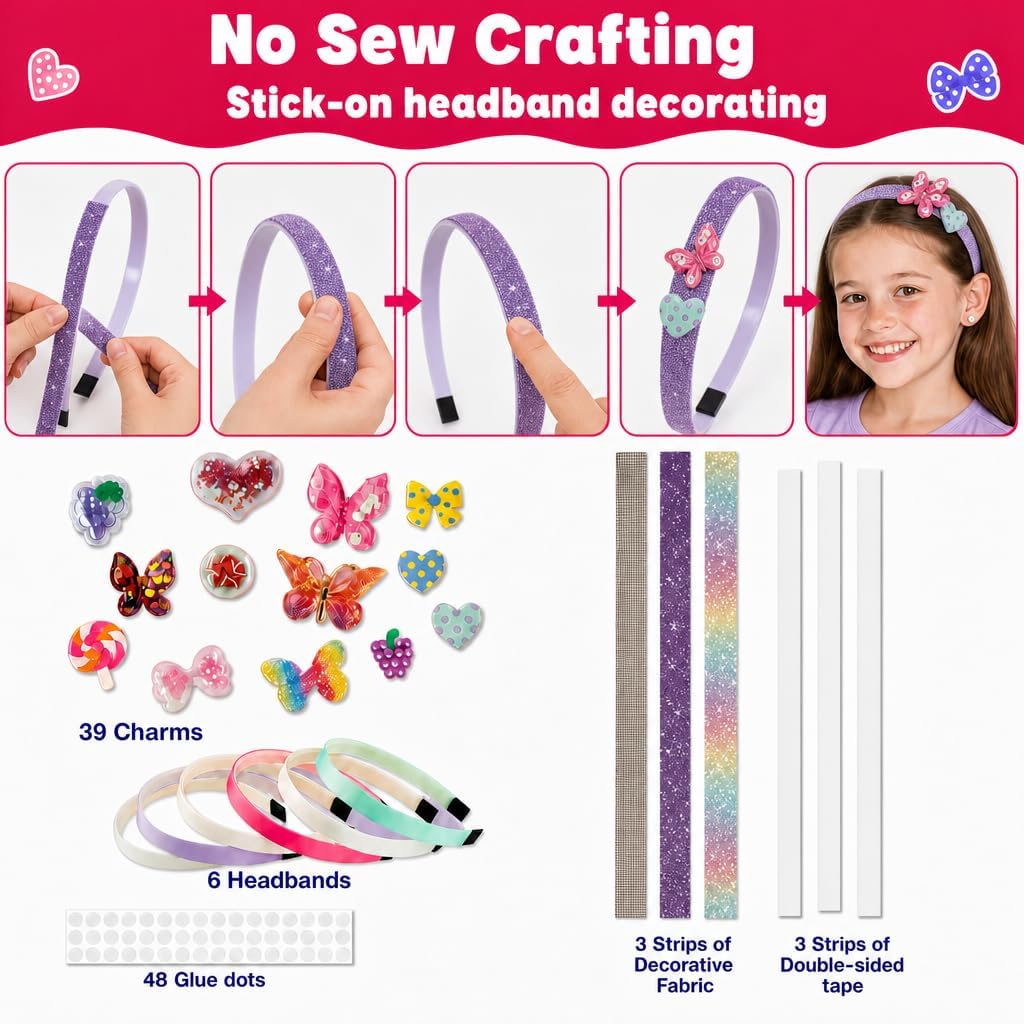 Detalle de PURPLE LADYBUG headband making kit for kids