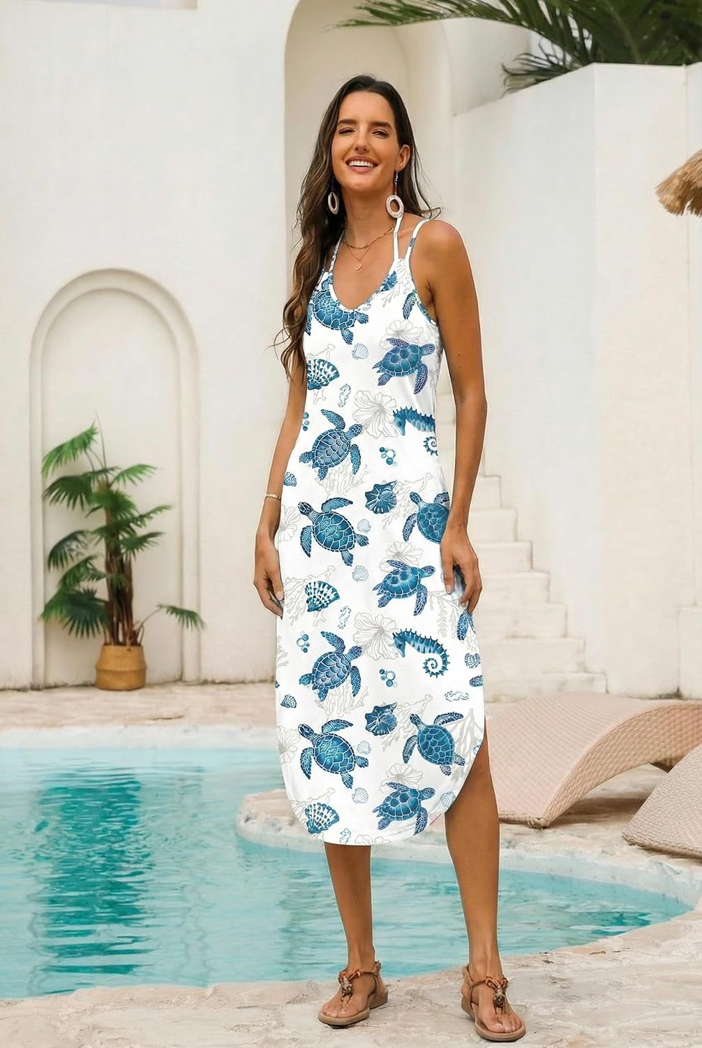 Detalle 2 de Ekouaer Beach Cover-Up Dress with Pockets