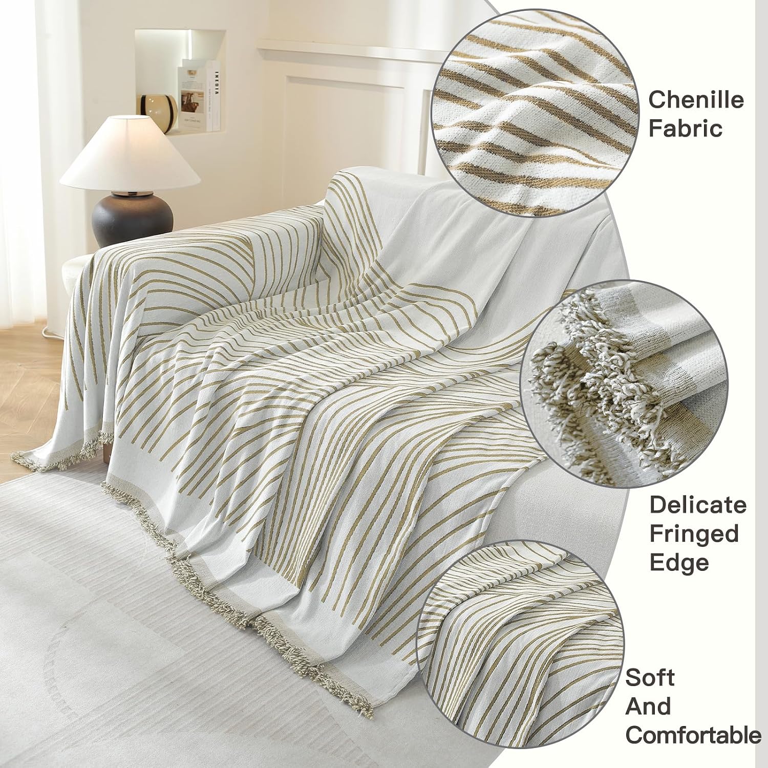 Detalle 2 de YSTELLAA Funda Sofa 4 Plazas 180×380CM