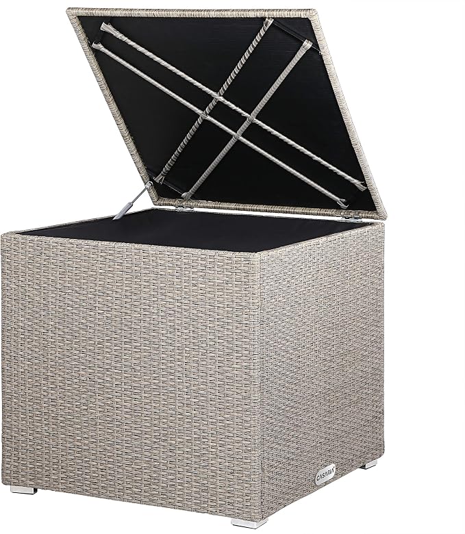 Detalle de CASARIA® Baúl XXL 318L Poliratán Acero | Impermeable & Duradero