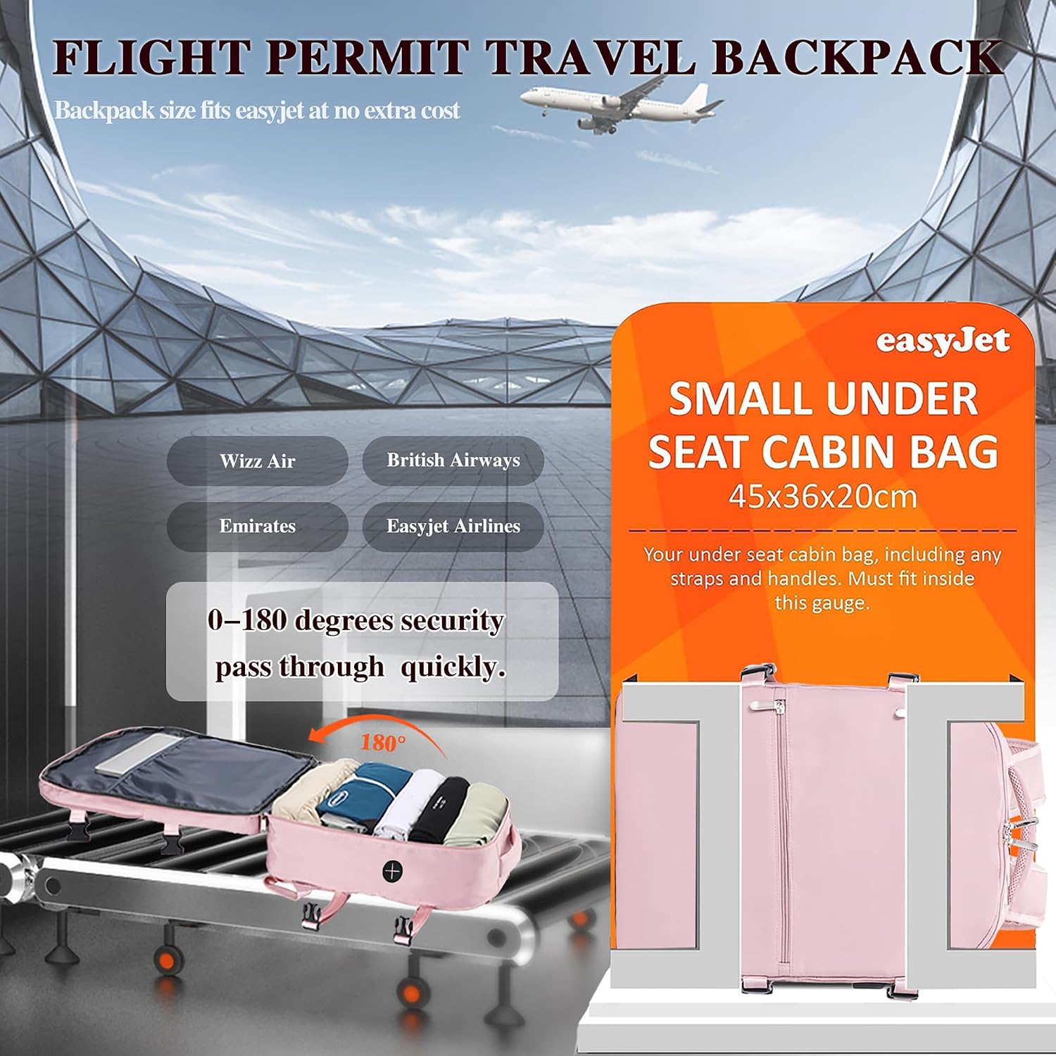 Thumbnail 1 de Easyjet Cabin Bag 45x36x20 Travel Backpack