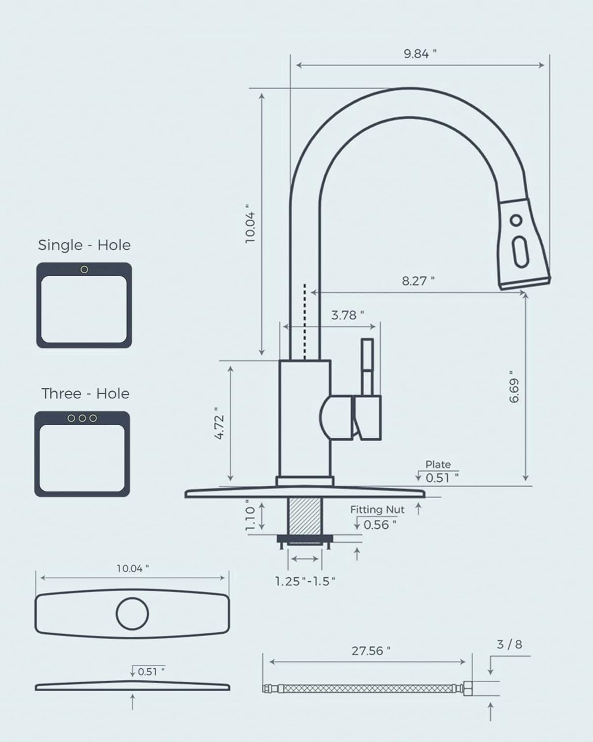 Thumbnail 5 de FORIOUS Kitchen Faucet, 1.8 GPM