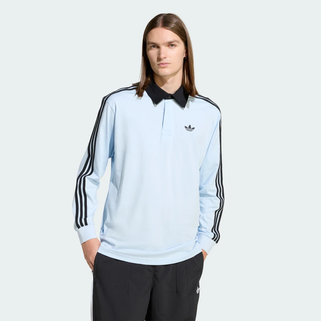 Detalle de POLO DE RUGBY MANGA LARGA 3 STRIPES de Adidas