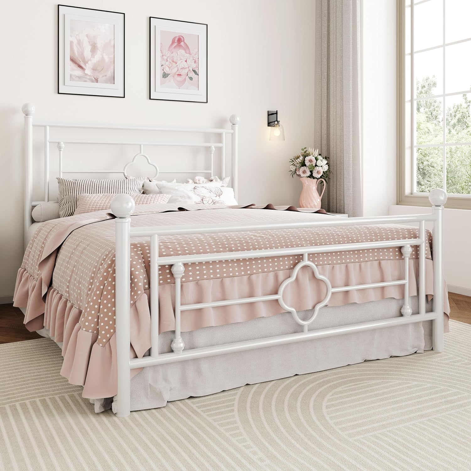 Detalle de SHA CERLIN Metal Platform Bed Frame, 14-Inch