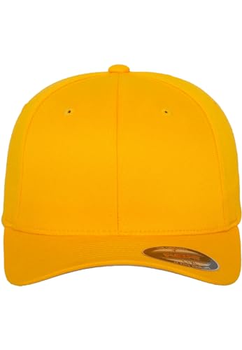 Detalle de Flexfit Wooly Combed 6277 Mütze Gold (S/M) – Unisex, elastisch, komfortabel
