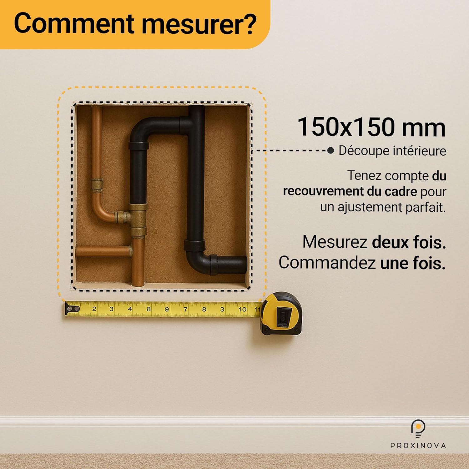 Detalle 2 de Trappe de visite plafond 150x150 mm – Lot de 2 (accès compteur d’eau, boîtes à fusibles et câbles)