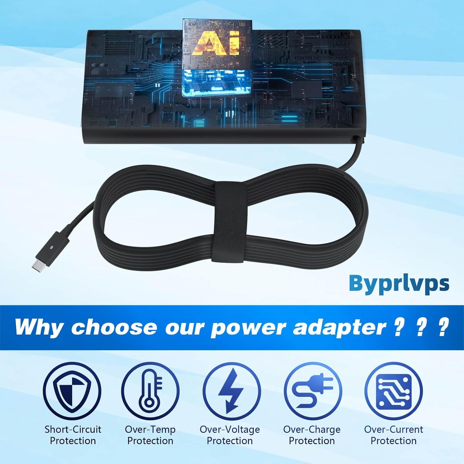 Detalle 2 de Byprlvps 130W USB-C Laptop Charger (USB-C/Type C) for Dell XPS, Latitude & Precision