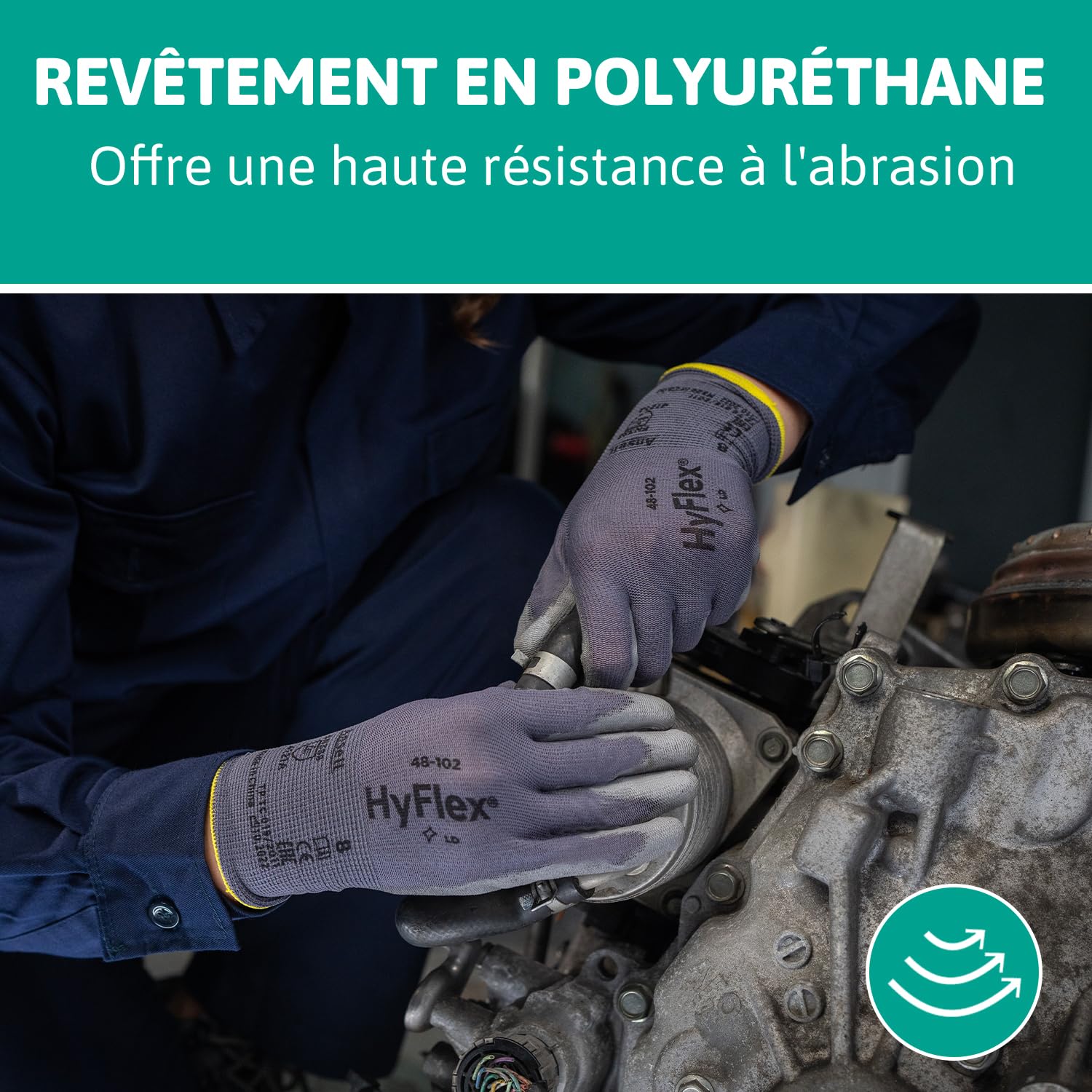 Thumbnail 3 de Ansell HyFlex 48-102 Gants de travail ultrafins taille 2XL 🧤