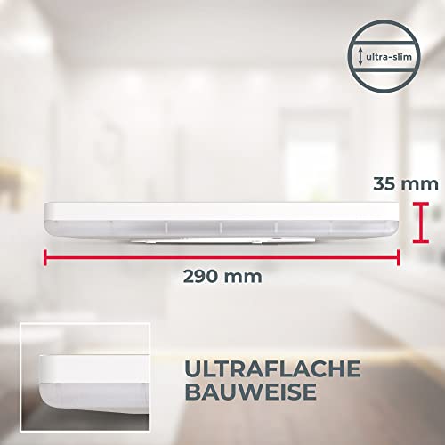Detalle de B.K.Licht Lámpara de Techo LED Ultraflat para Baño – 18 W, 29x29 cm, 4000 K, 2400 lm