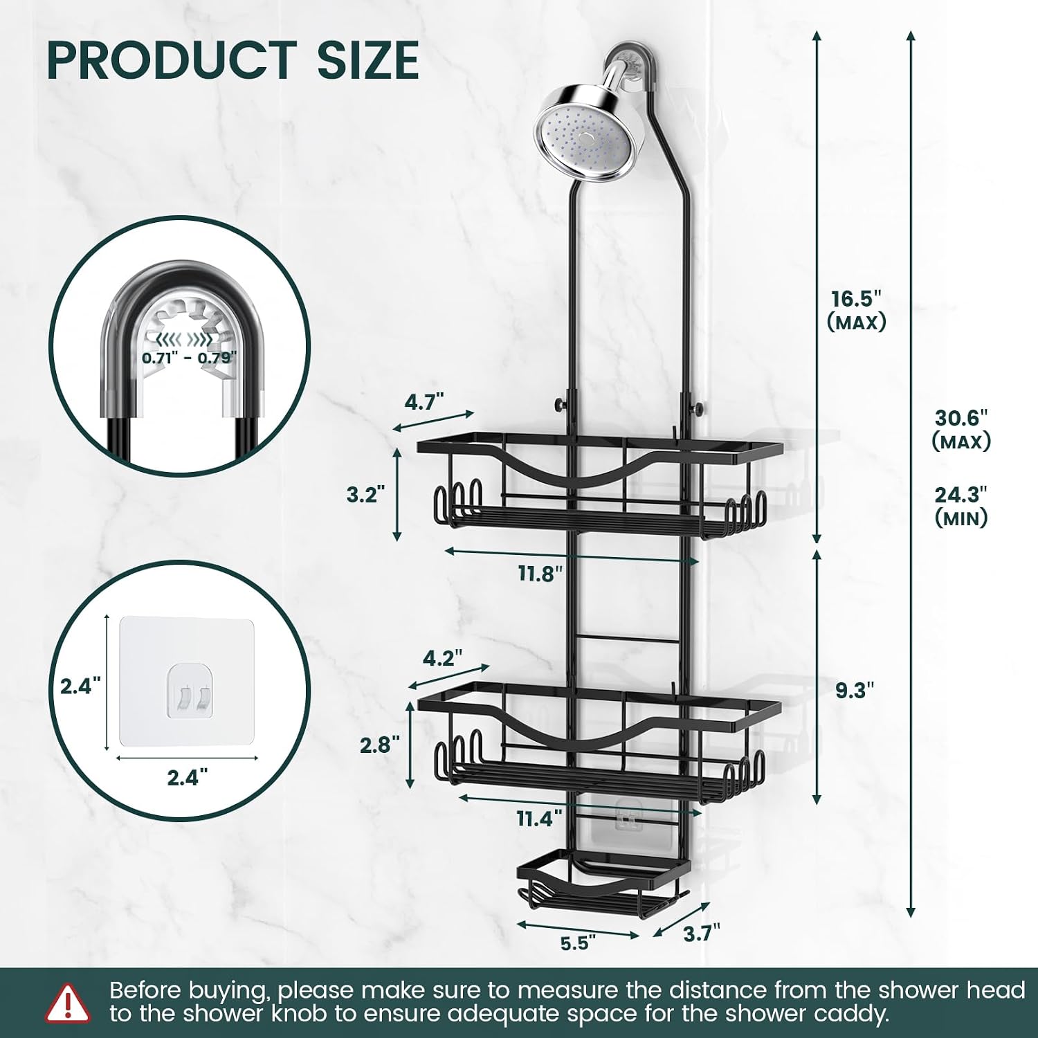 Thumbnail 6 de REINHARDT Shower Caddy, Extra Long
