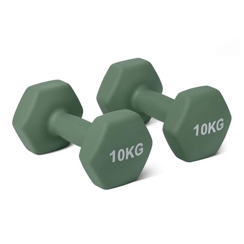 Detalle de Amazon Basics Neopren-Dumbbell Set 10 kg Paar – rutschfeste Griffigkeit, farbcodiert