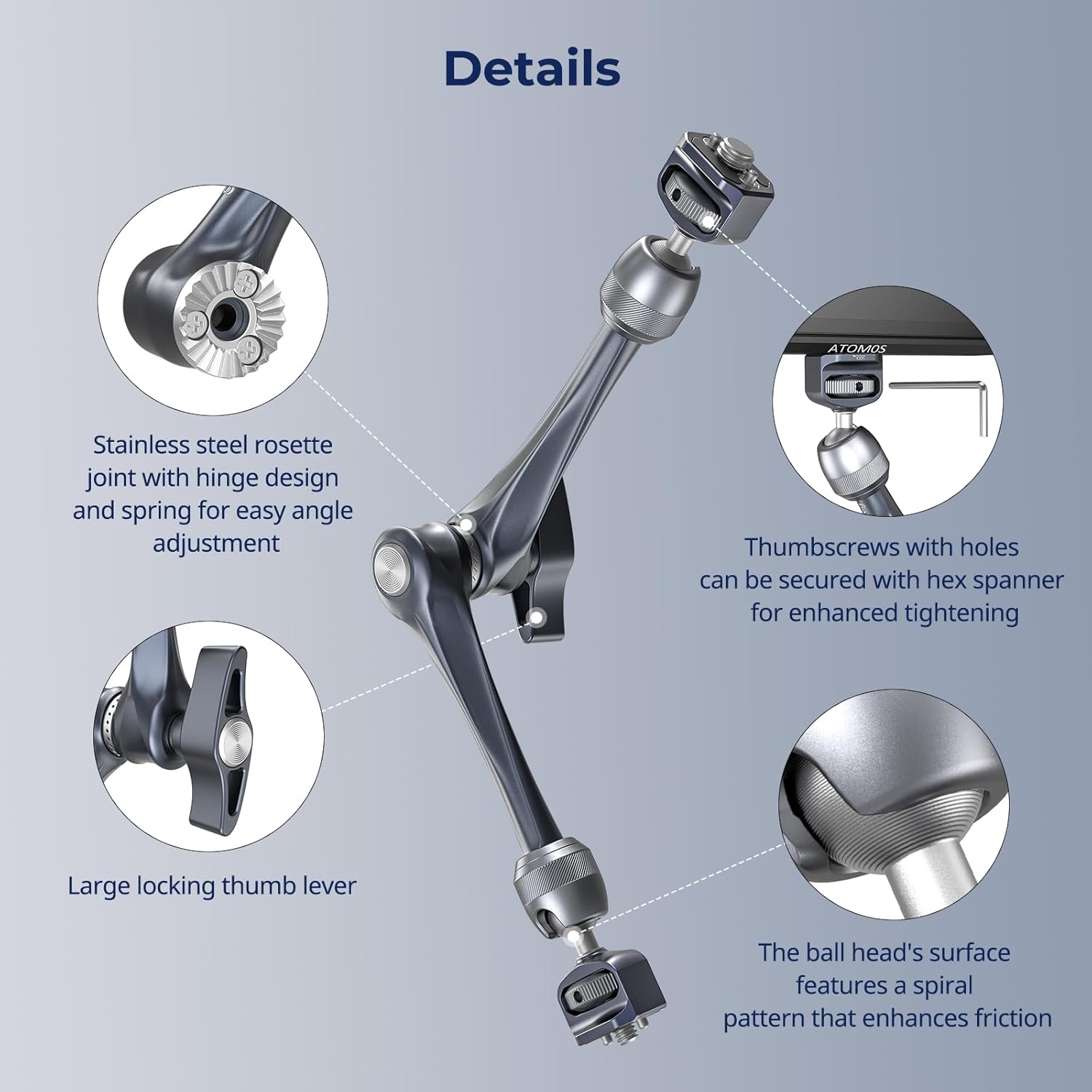 Thumbnail 6 de SMALLRIG 4900 11" Rosette Magic Arm 3kg