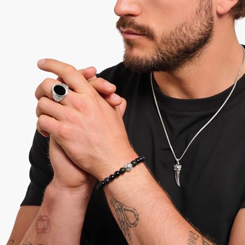 Thumbnail 1 de Thomas Sabo Bracelet de Beads en obsidienne et argent noirci - Sterling 925