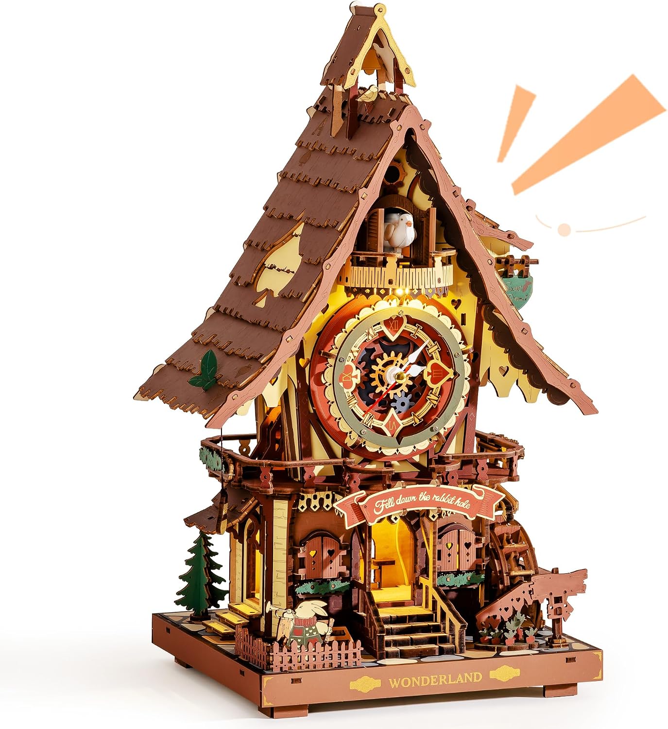 Detalle de ROKR Cuckoo Clock: 3D Wood Puzzle Kit