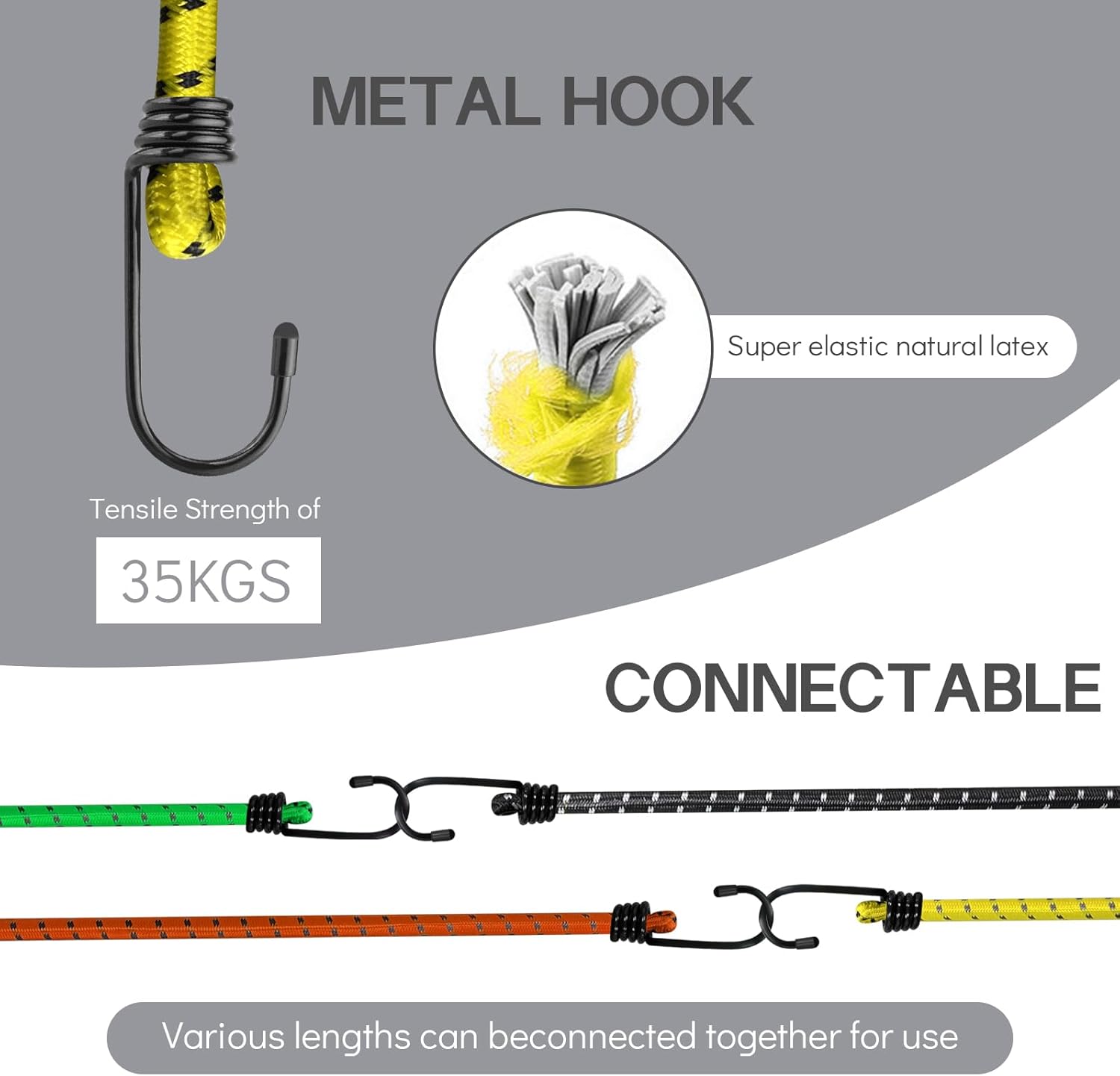 Thumbnail 3 de Jsdoin Bungee Cords 12-Pack Heavy Duty