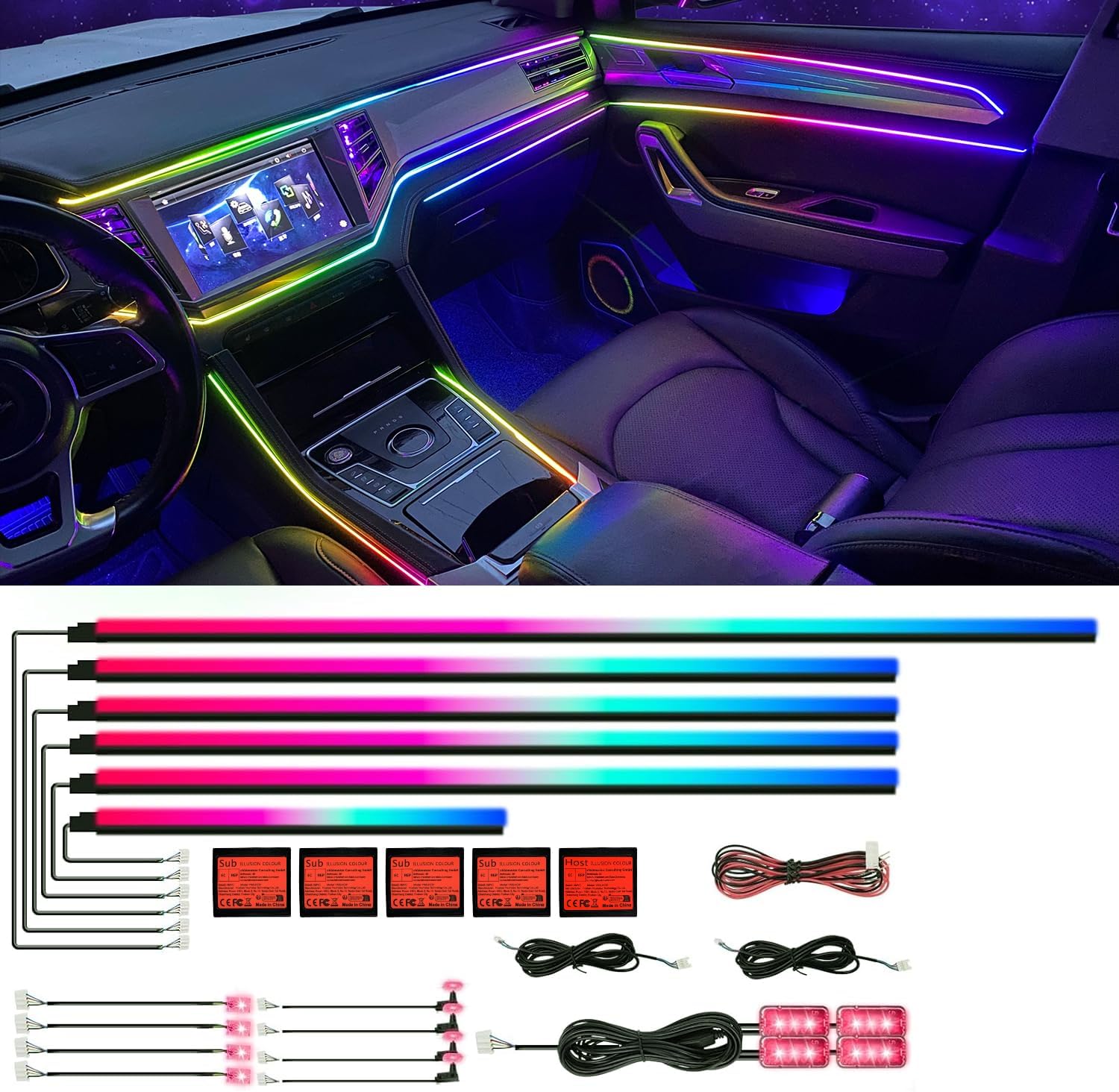 Detalle de HMYC 18 in 1 LED 128 strisce RGB per auto