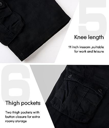 Thumbnail 5 de APTRO Mens Cargo Combat Shorts CS05 42 Black