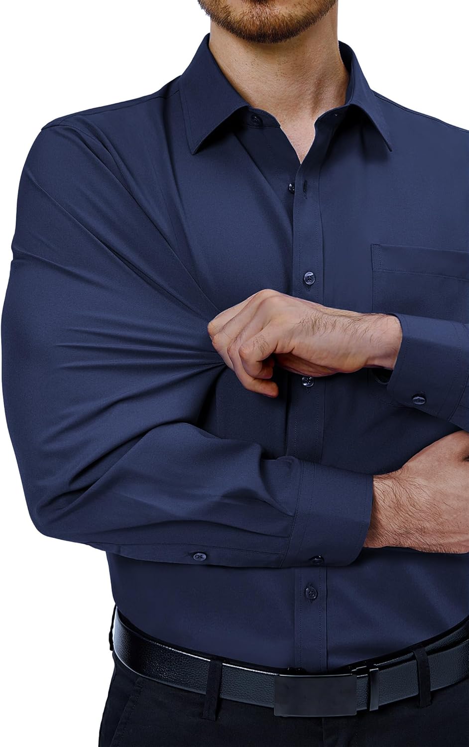 Thumbnail 2 de J.VER Hemd Herren Langarm Businesshemden aus Tencel-Elastan – Regular Fit, bügelleicht & knitterarm