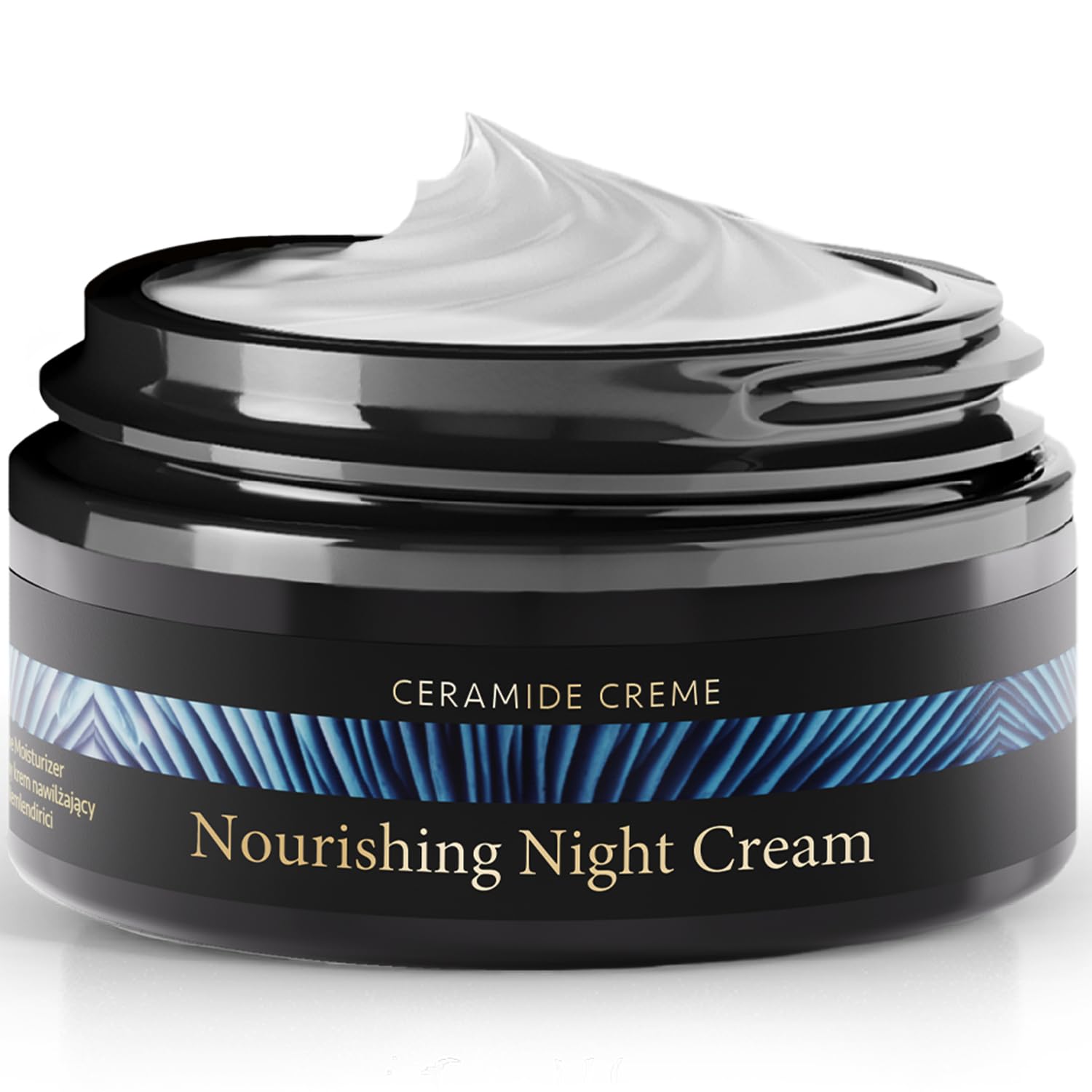 Detalle de Satin Naturel Bio Aloe Vera & Ceramide Creme (50 ml) – veganes Nachtpflege-Gesichtcreme für trockene Haut