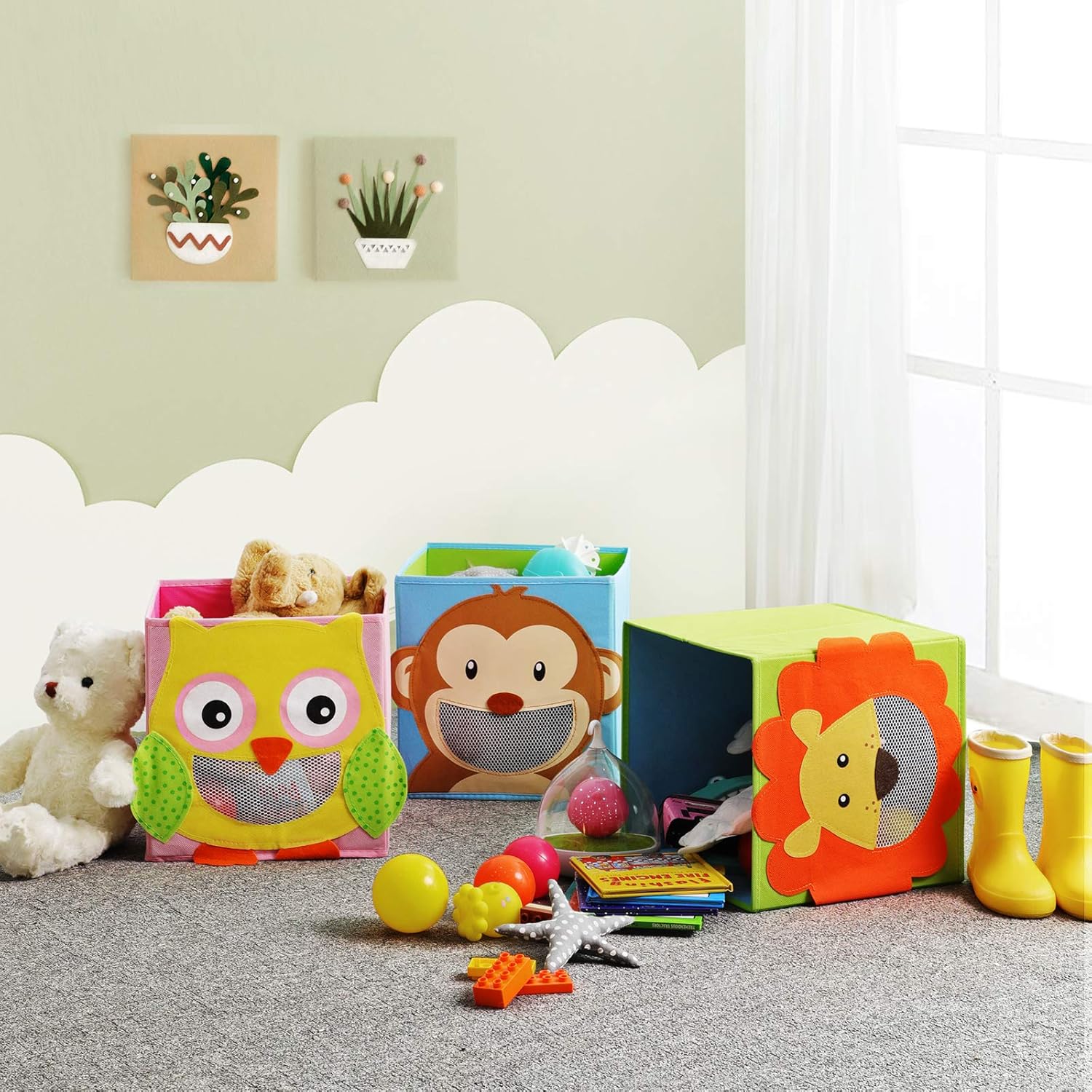 Detalle 2 de SONGMICS RFB01KU toy storage cubes 27 cm