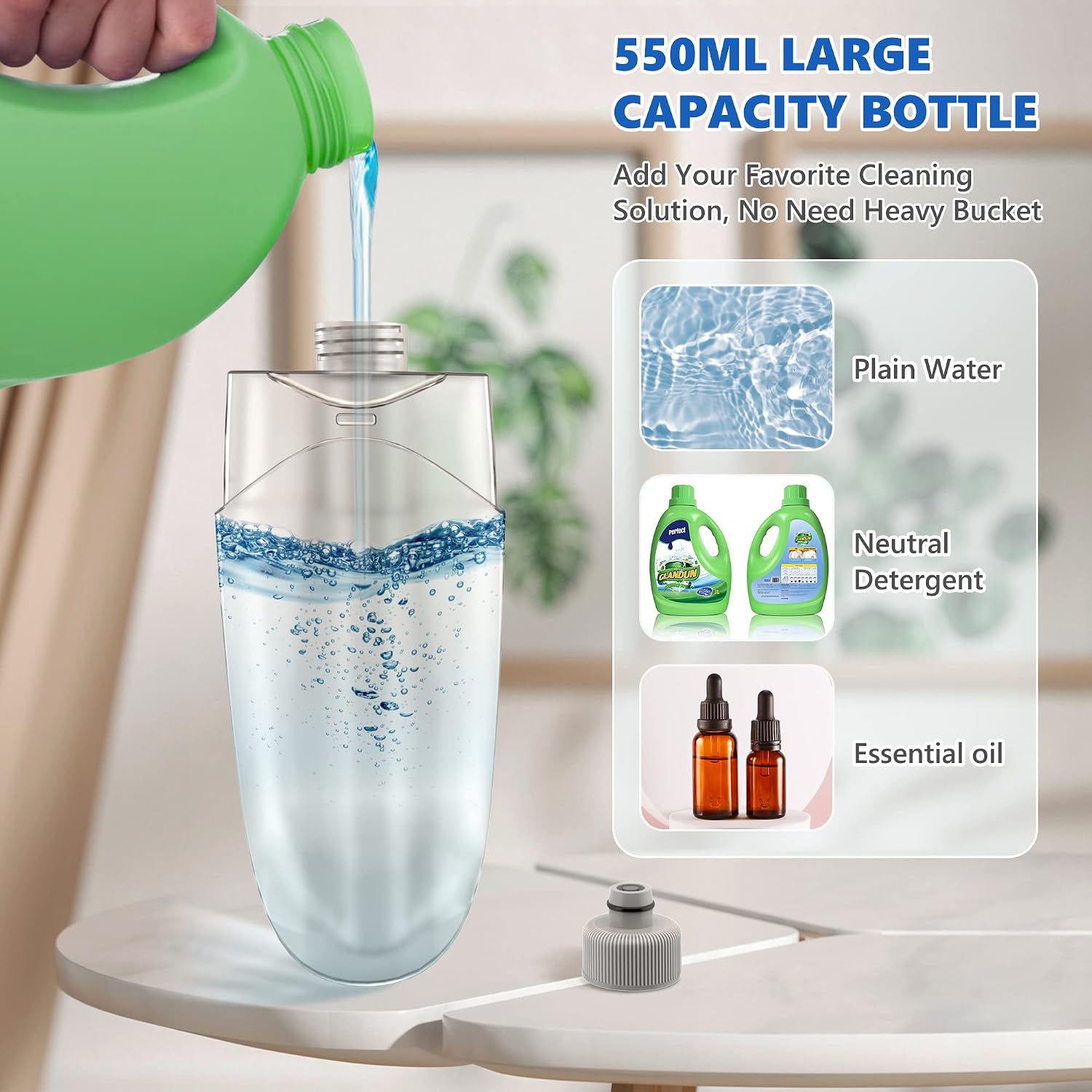 Detalle 2 de BPAWA DES-027 Spray Mop with Refillable Bottle and 4 Washable Pads