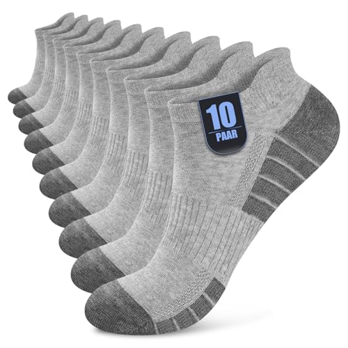 Detalle de Effeeet 10 Pares Calcetines Tobilleros de Algodón Transpirable para Hombre y Mujer (Talla 39-42)