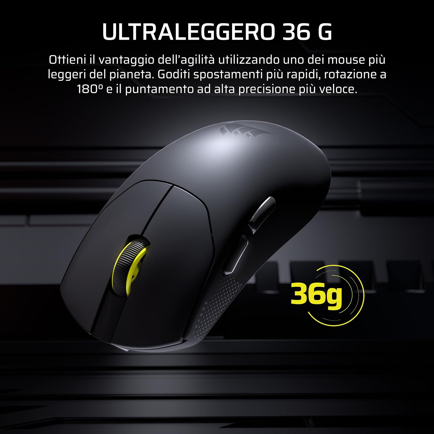 Detalle 2 de Corsair SABRE v2 PRO mouse gaming wireless 36g, 33.000 DPI