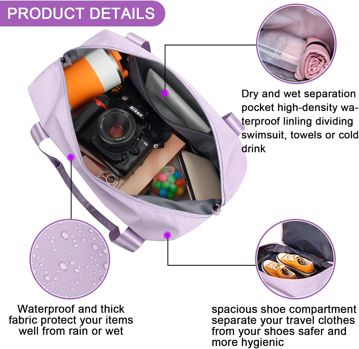 Thumbnail 2 de CS COSDDI Travel Duffel Bag 29L weekend carry-on