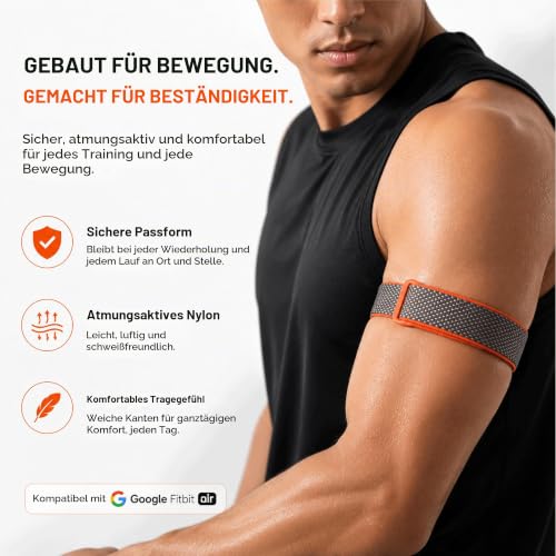 Detalle 2 de Zspoly Oberarmband kompatibel mit Google Fitbit Air – verstellbares, atmungsaktives Nylon-Armband für Sportler