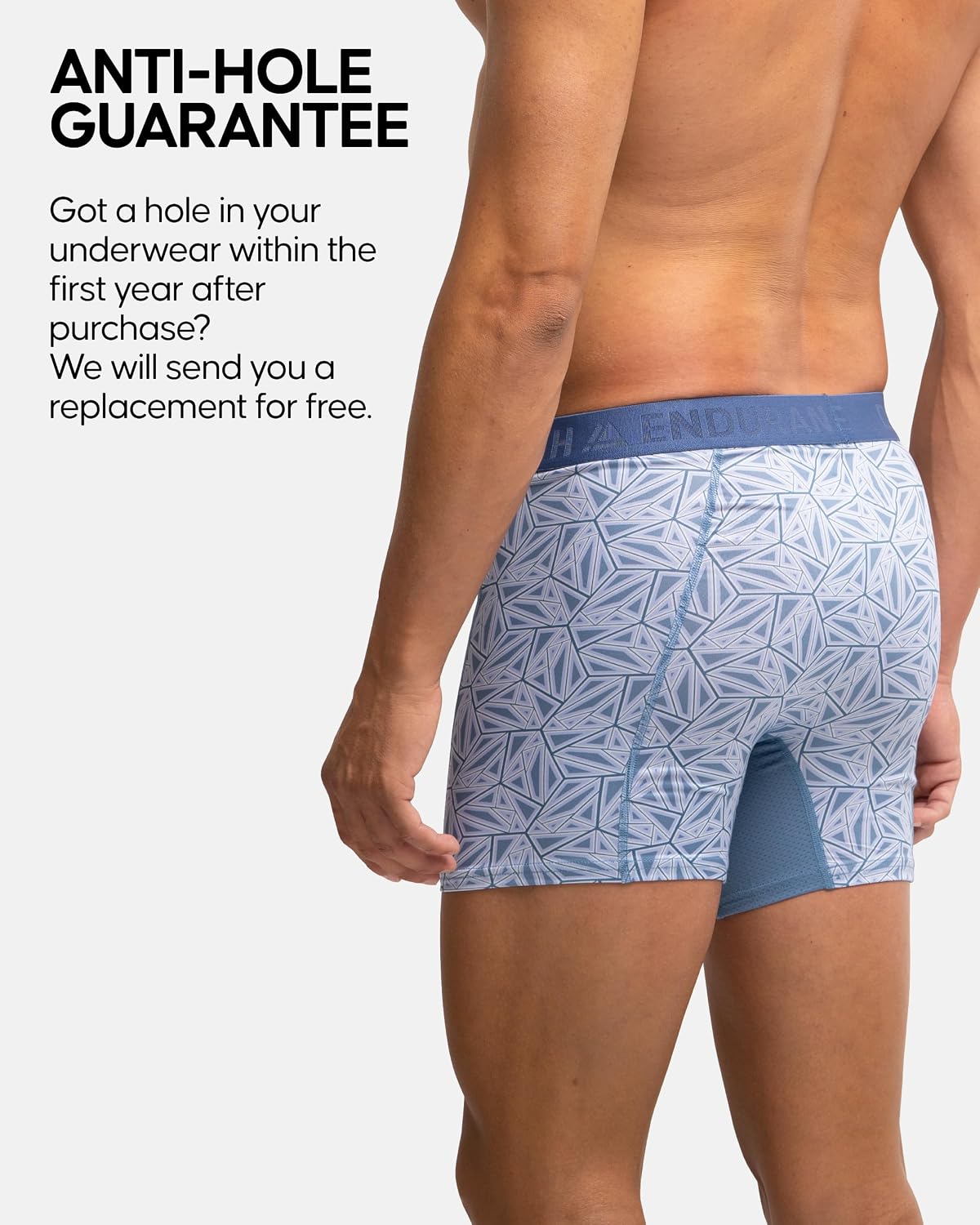 Detalle de DANISH ENDURANCE Running Boxers Men: Anti-Chafe, Moisture-Wicking Base Layer (Regular or Long Leg) — 3 Pack