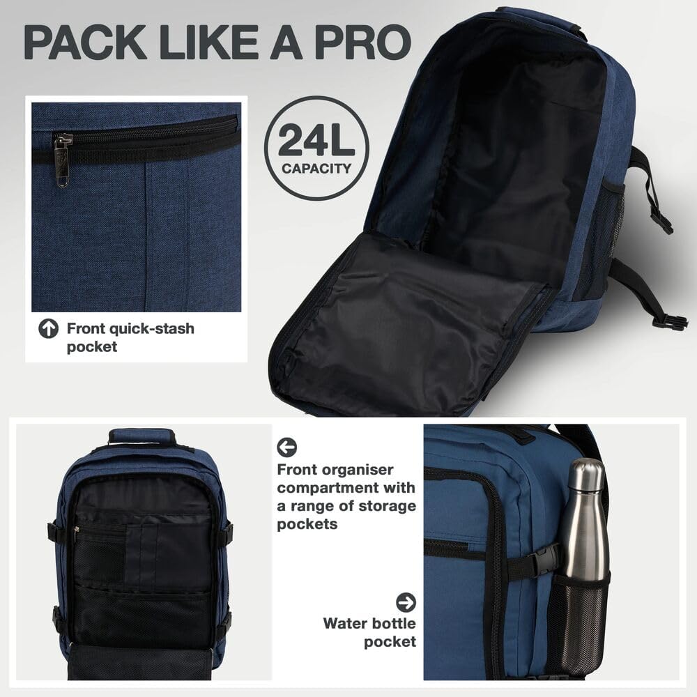 Detalle de Metz for Ryanair Cabin Bags 40x30x20 Underseat Cabin Bag – 24L Recycled PET Travel Backpack