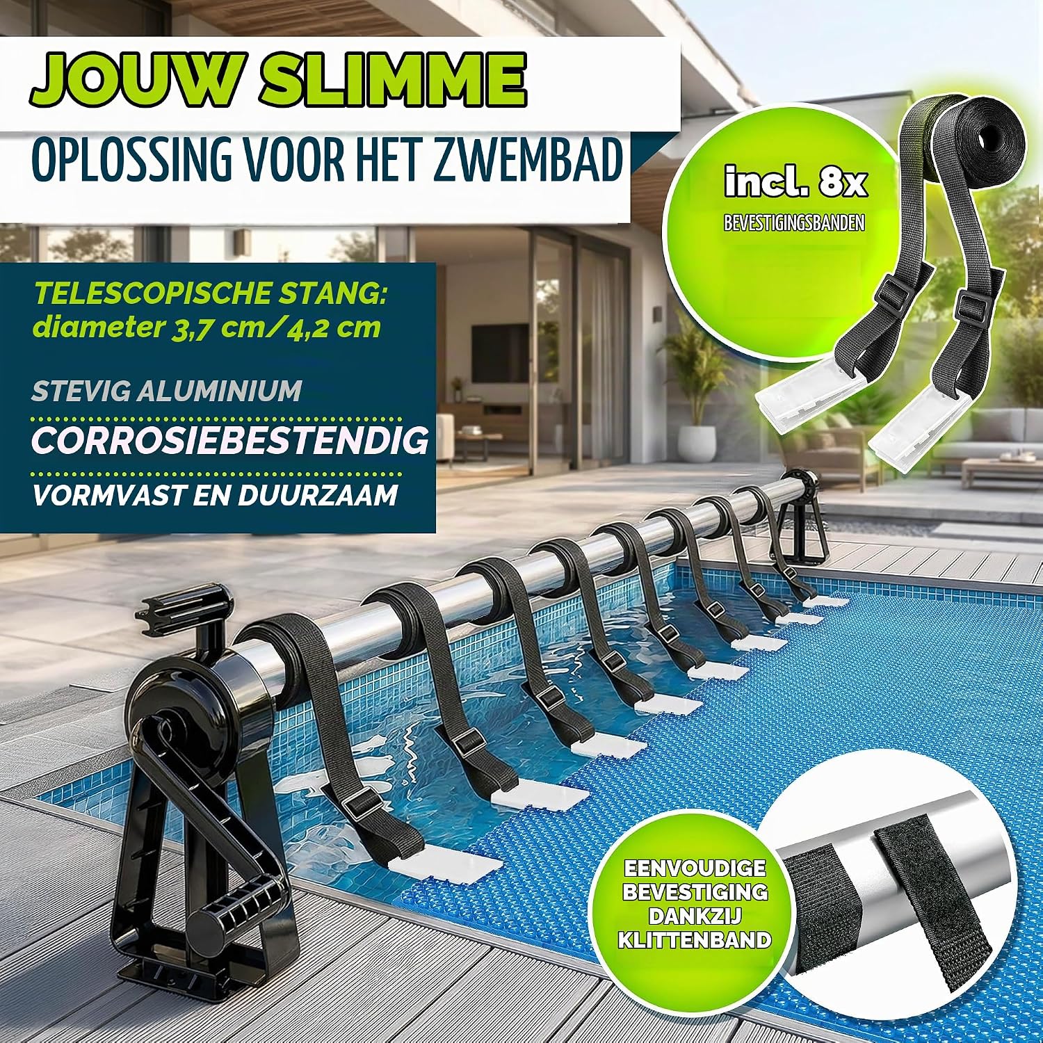 Detalle de tillvex PARST-004 zwembadoproller 1,05–6,15 m met thermometer