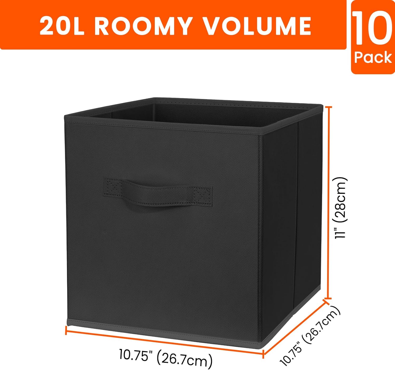 Detalle 2 de Criusia 11-Inch Fabric Storage Cubes for Shelves