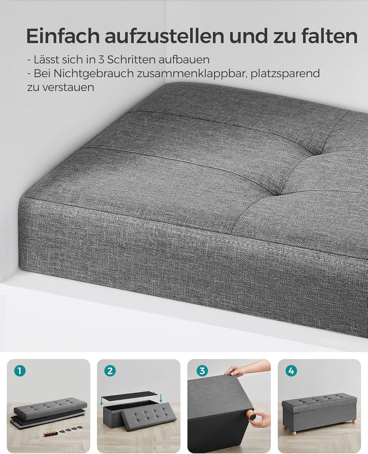 Thumbnail 6 de SONGMICS Sitzhocker mit Stauraum 112 L
