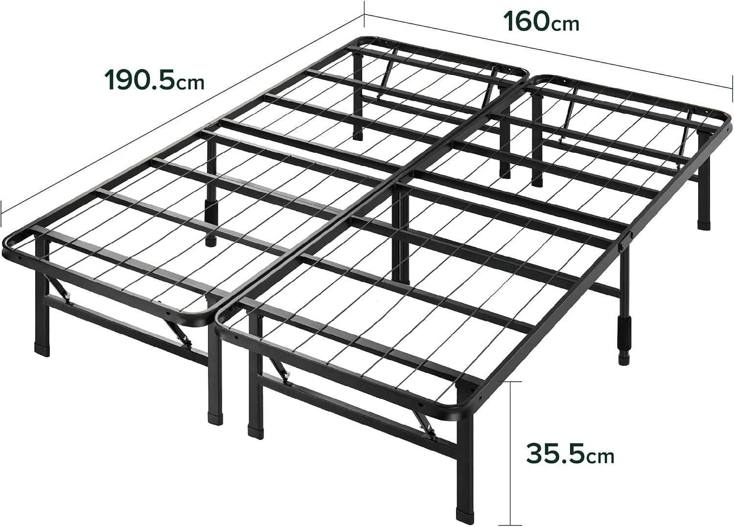 Detalle 2 de Zinus SmartBase Rete Matrimoniale 160x190 cm – Altezza 35,5 cm, Rete in Metallo Pieghevole, Montaggio rapido