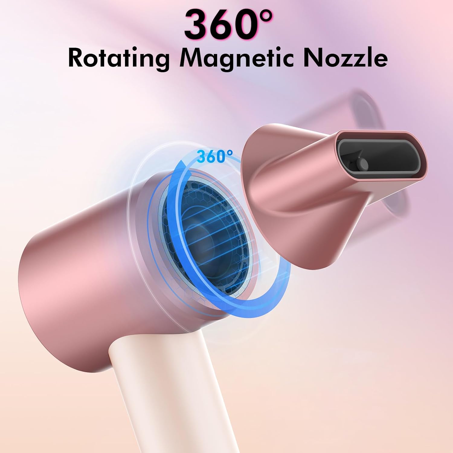 Detalle de Uplayteck R8 110,000 RPM Hair Dryer, 1100W, 5 Heat Settings, Pink