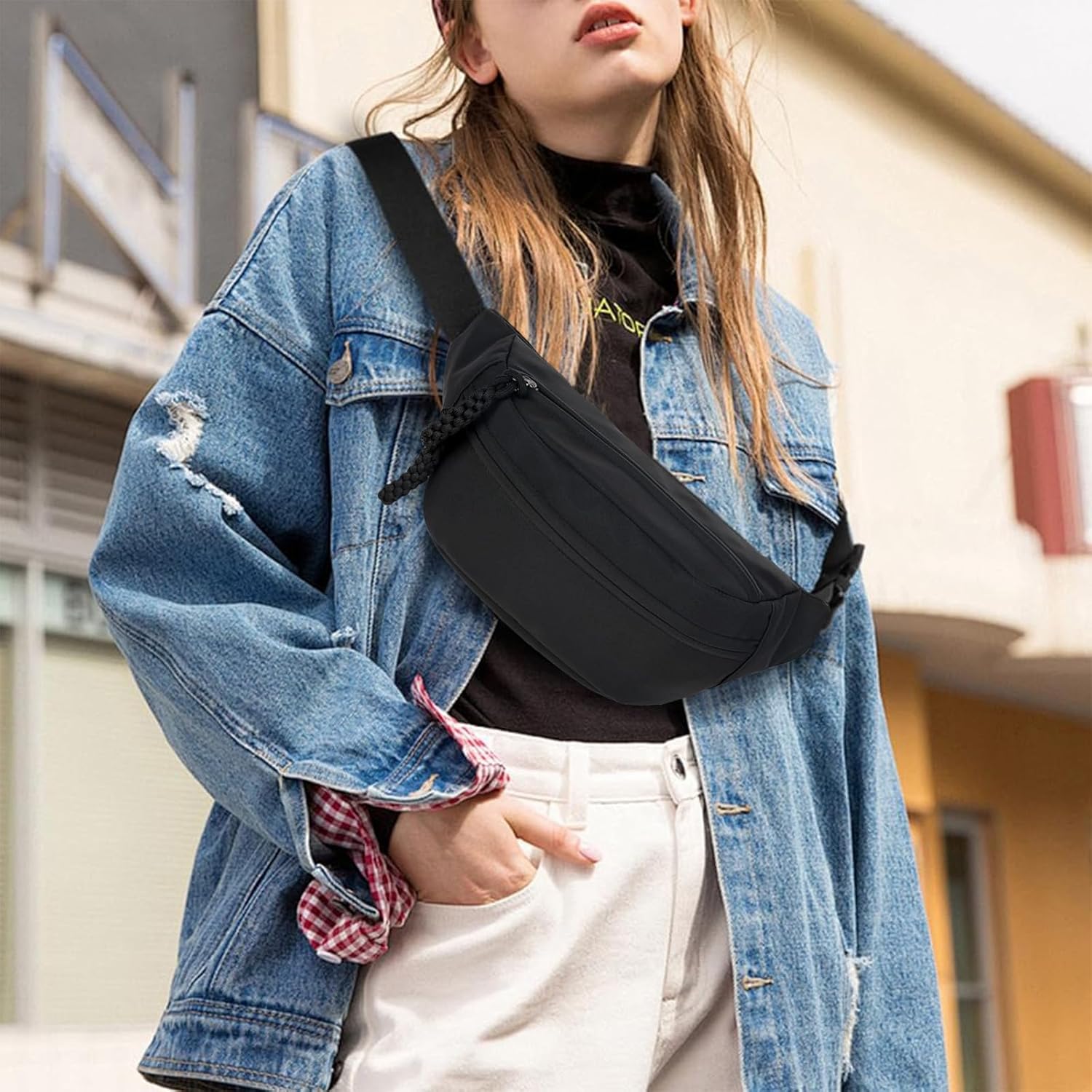 Detalle 2 de Aucuu Marsupio Donna Uomo in Nylon – versatile e pratico marsupio a fascia