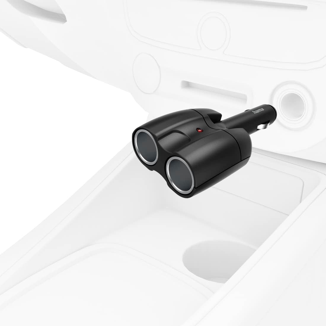 Thumbnail 2 de Hama répartiteur de charge voiture 12V avec 2 prises allume-cigare et articulation 180°