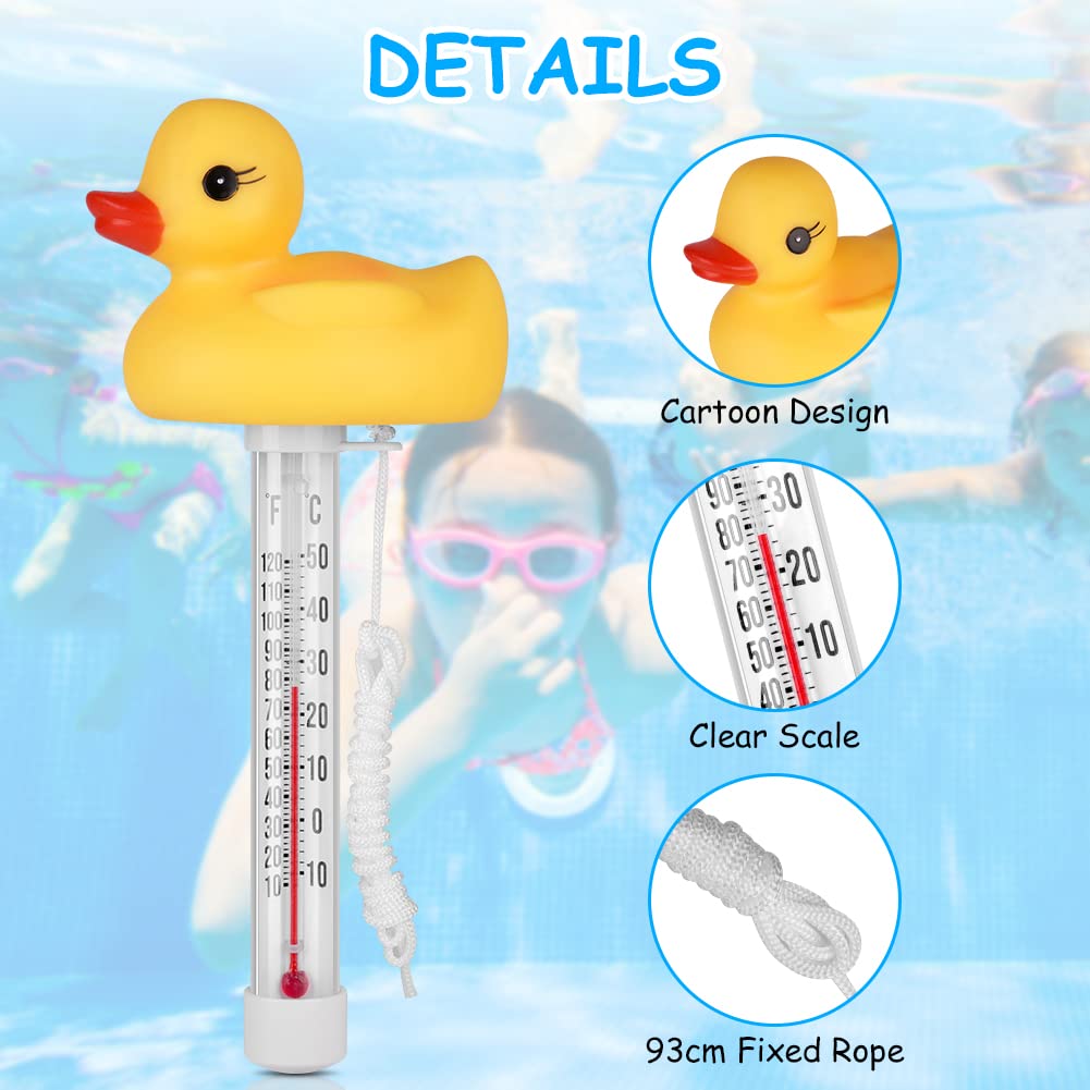 Thumbnail 3 de OFFCUP Duckling drijvende zwembadthermometer met digitaal display, gele eend