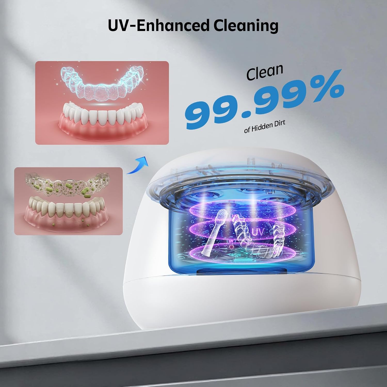 Detalle 2 de Ultrasonic Retainer Cleaner Machine 48kHz, 200ML 🪥