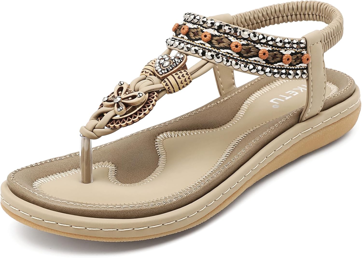 Thumbnail 6 de Acfoda Sandalen Damen Sommer mit weiches Fussbett, Gr.35-44 – Slip-On mit Strassschmuck