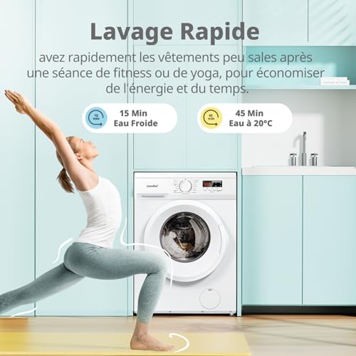Detalle 2 de COMFEE Lave-Linge 8 KG CFE12EW80/W-FR : performance silencieuse et efficacité énergétique pour petits espaces