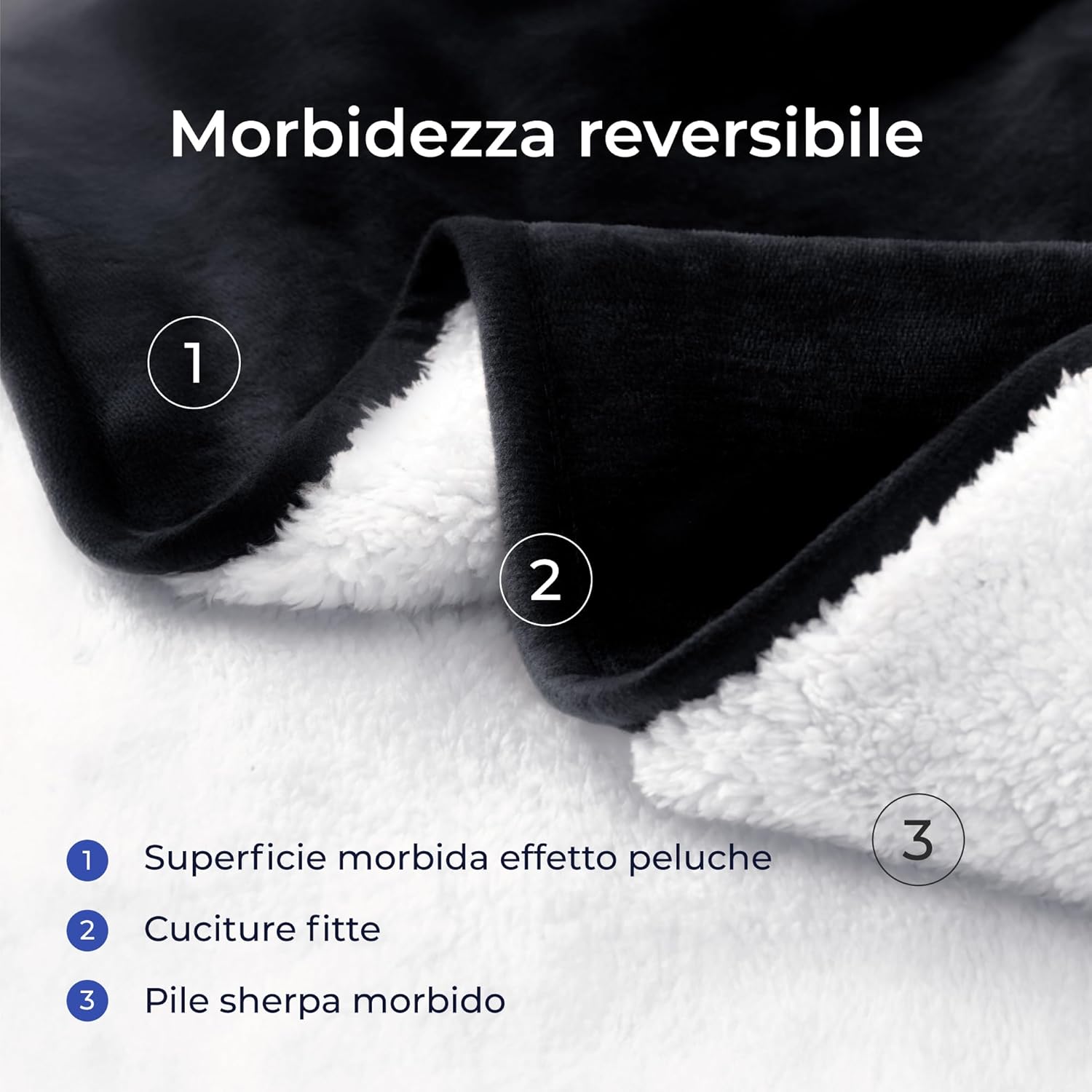 Thumbnail 3 de Dreamzie Coperta Impermeabile per Cani 100x120 cm, reversibile lavabile in pile sherpa e flanella vellutata, nero